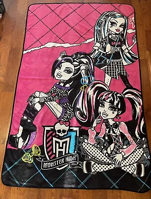 Monster High Dolls Franco  Fierce Style Large 2012 Fleece Throw Blanket 86x55 • $38.77