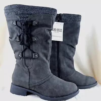 LUKEES By MUK LUKS Womens Black Bianca Bailey Boots Lined Suede Size 9 M US • $23