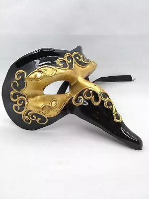 Pier One Maschera Del Galeone Black Venetian Italy Gold Black Masquerade Mask  • $27