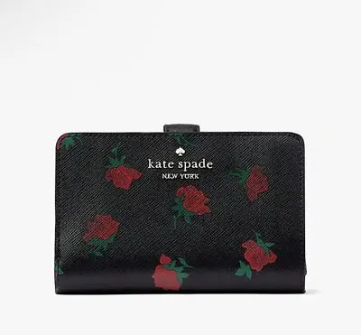 Kate Spade New York Madison Rose Toss Medium Compact Bifold Wallet KE640 Floral • $140.16