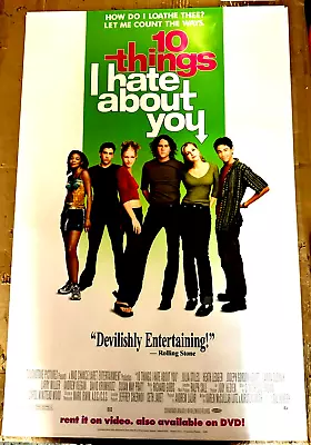 10 Things I Hate About You - Video Store Movie Poster - NEW -Original- 27  X 40  • $12.95