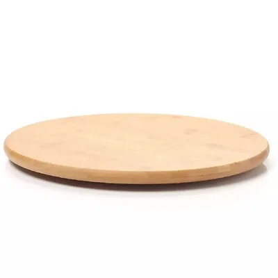 £16.99 • Buy Rotating Wooden Tray Round Lazy Susan Turntable Serving Solid Plate Pizza Board