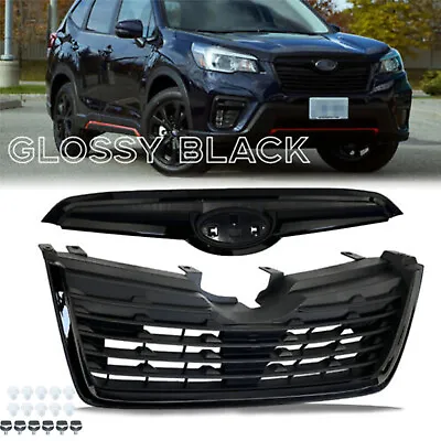 Glossy Black Front Bumper Upper Grille Fits 2019 2020 2021 Subaru Forester Grill • $49.39