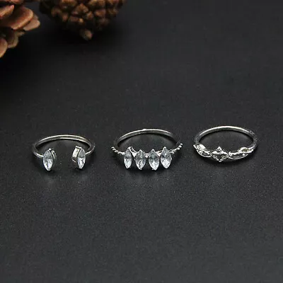 15Pcs/set Ring Bohemian Love Leaf Ring Rhinestone Knuckle Couple Ring Jewelry • $6.01