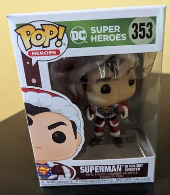 DC Super Heroes Superman In Holiday Sweater #353 Funko Pop • $11.99