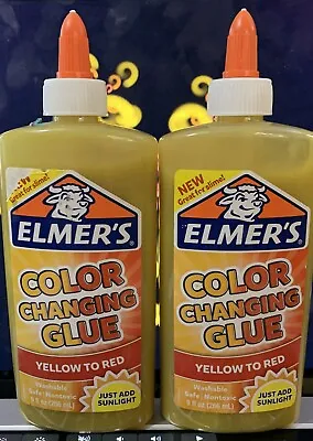 Elmer's Color Changing Glue 9 Oz. Yellow To Red. 2 Bottles • $9