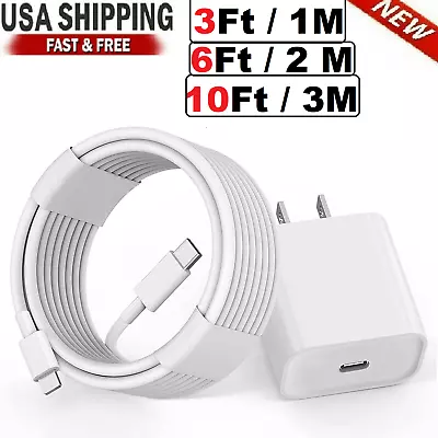 Original 3/6/10ft USB-C Wall Charger Cable For IPhone 8 10 11 12 13 14 Pro Max • $10.99