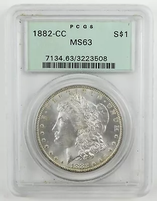 1882-CC $1 Morgan Silver Dollar PCGS MS63 Green Label Choice BU Coin C0238 • $275