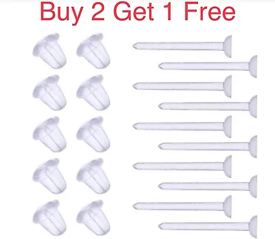 Hypo Allergenic Plastic Nose Ear Studs Retainer0.8 Mm New 10 Pack Allergy Free • £2.25
