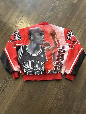 Vintage Chicago Bulls Chalkline Jacket Mens Size Medium White Chalk Line • $153.99