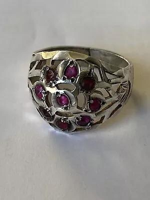 Unusual Sri Lanka? Kondakoora Silver Pink Sapphire? Handmade Ring 4 Grams Size N • £40