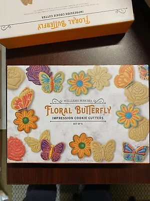 NEW Williams Sonoma Spring Floral Butterfly Impression Cookie Cutter Set= 6 NWT • $28.99