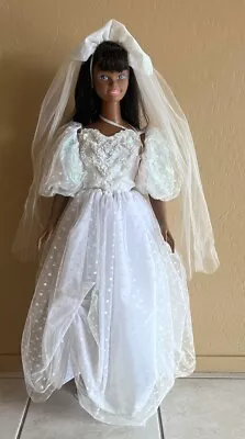 Barbie My Size Bride African American 3' Doll 1994 Vintage Wedding Black • $162