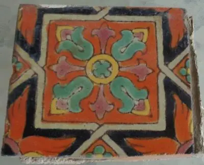 Antique Hand Painted Davies & McDonald Tile Company 5  Tile - GDC - Moorish • $59.99