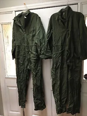 2 US Army Coveralls Mens Medium Green Cotton Sateen Type I Long Sleeves Military • $39