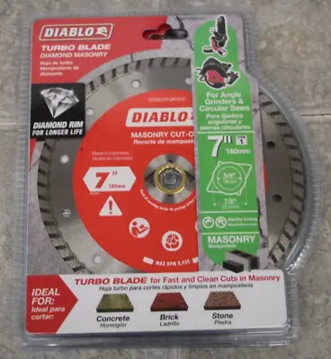 Diablo DDD070TUR101C 7  Turbo Blade Diamond Masonry For Concrete Brick Stone • $14.99