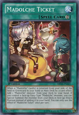 1x (M/NM) Madolche Ticket - ABYR-EN061 - Common - 1st Edition  YuGiOh • $1.98