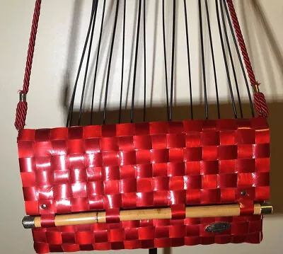 Gabriella Red Woven Shoulder Bag Handbag Purse Italy Envelope Crossbody Rare • £44.11
