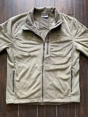 REI Classic Fleece Jacket Full Zip Men’s Size Large Green With Mock Neck • $21.99