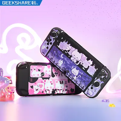 GeekShare Protective Case For Nintendo Switch Oled & Joycon Pink Purple Animal • $10.99