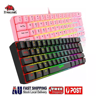 Wired Gaming Keyboard 60% Mechanical Feel Mini Portable RGB Backlit For PC/MAC • $37.99