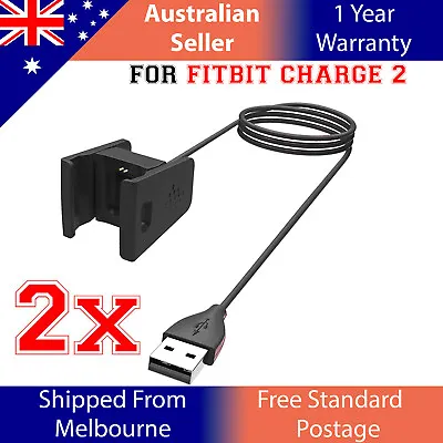 $17.99 • Buy 2 X USB Charger Charging Cable For Fitbit Charge 2 Wristband Smart Fitness Watch