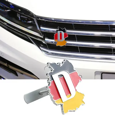 $6.99 • Buy Chrome Metal Alloy German Germany Flag Map Car Front Grill Grille Emblem Badge