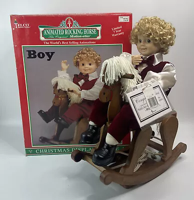 Telco Animated Boy On Rocking Horse Motion-ettes Christmas Display In Box WORKS! • $89.99