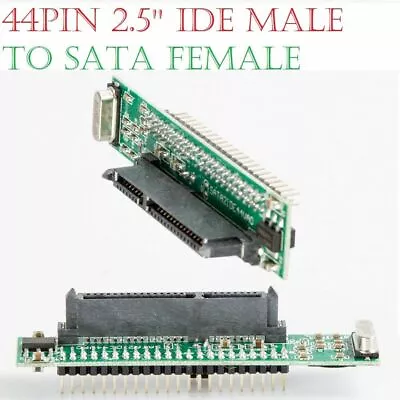 SATA Female To 44Pin 2.5 IDE Male HDD Adapter Converter Desktop PC Windows • £5.98