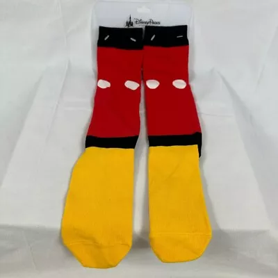 NWT Disney Park Unisex Adult Mickey Mouse Outfit Crew Socks 9” Tall 7” Foot • $20