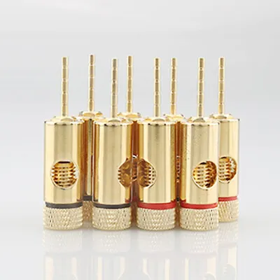 4pcs Gold Plated HI-FI 2mm Pin Speaker Audio Cable Banana Plug Connector Adapter • $8.99