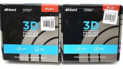 Lot Of 2 Inland PLA + Plus 2.85mm 1kg Spool 3d Printer Filament Black & White • $24.86