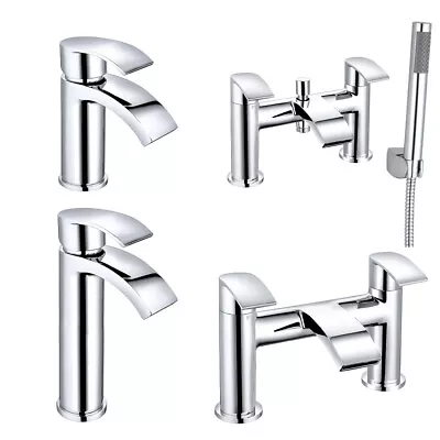 Modern Chrome Bathroom Sink Mono Bath Filler Shower Basin Tall Mixer Tap • £29.95