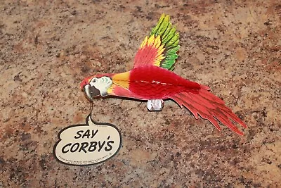 Vintage 1950's-60's Say Corby's Whiskey Parrot Honeycomb Cardboard Sign • $4.99