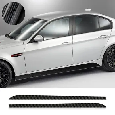 Car Decor Sports Side Skirt 5D CARBON FIBER Sticker Fit For BMW F10 E86 F30 Z4 • $12.54