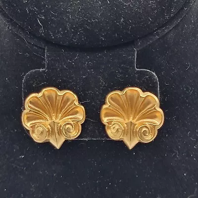 Vintage SEDUE MMA 1990 Met Museum Gold Plate Earrings Baroque Shell • $25