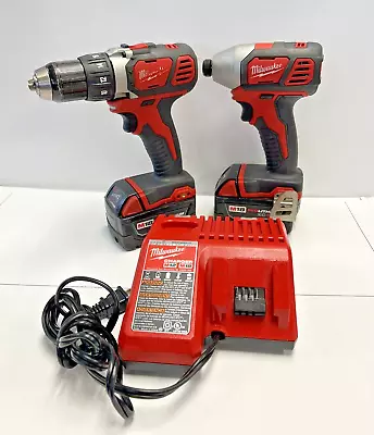 Milwaukee Impact Driver 1/2 Drill Combo Kit 2606-202656-20 & 2 M18 Batteries • $185.99