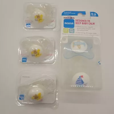 Lot Of 5 Newborn Baby Pacifier Single MAM Silicone Nipple BPA Free Orthodontic • $11.99