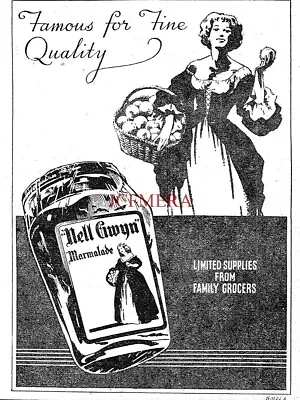 Original 'NELL GWYNN' Marmalade ADVERT Small Vintage 1940s Print Ad 162/121 • £2.47