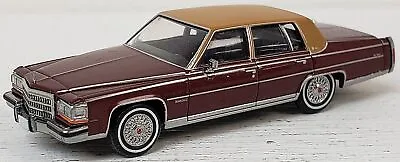 Brekina NEW HO Scale 1982 Cadillac Fleetwood Brougham In Burgundy Finish Tan Top • $39.99