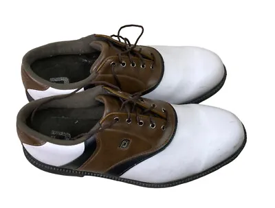 Footjoy Golf Shoes Mens 45330 Brown White Saddle Spikes Mens 13 • $35.95