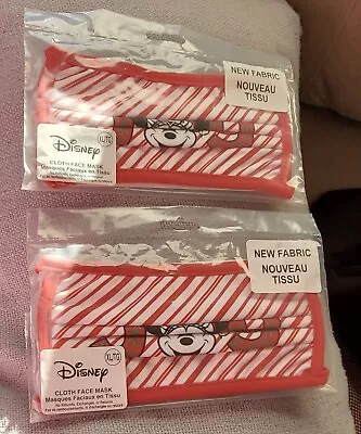 Disney Parks Christmas JOY Minnie Pattern Cloth Face Masks (2) XLarge New • $20