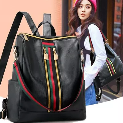 £11.89 • Buy Women's Ladies Leather Backpack Anti-Theft Rucksack Travel Shoulder Bag Satchel