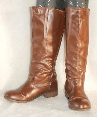 GABRIELLA ROCHA Womens Boots Knee High Riding Cognac Brown Pyatt Sz 7 *VG++ • $27.69