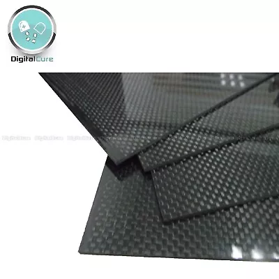 Carbon Fibre Sheet Large GLOSS TWILL Weave 400mm X 300mm 1mm 1.5mm 2mm 3mm 4mm  • £34.95