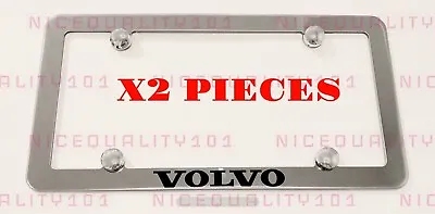 2X Volvo Stainless Steel Chrome Mirror Finished License Plate Frame Holder • $28.99