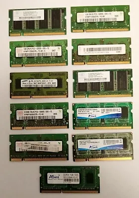 RAM Memory SamsungAdataNanyaHynixASint 1GB 512MB  PC2 ALL 11 UNITS  • £19