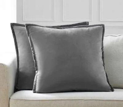 Velvet Decorative Pillows 2 PK 22  X 22  Color Zinc Gray New! • $16