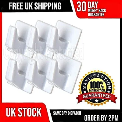 Six Large Self Adhesive Square Hooks Big Square Stick On Peg Clothes Door Wall • £5.69