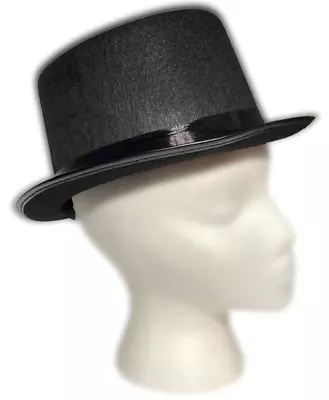 BLACK SHORT BELL TOPPER TOP HAT Felt Cap Steampunk Magic Magician Adult Costume • $14.79